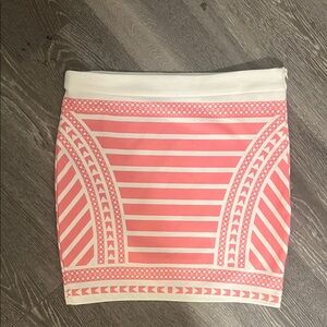 Dalia Collection Pink and White Geometric Pencil Skirt